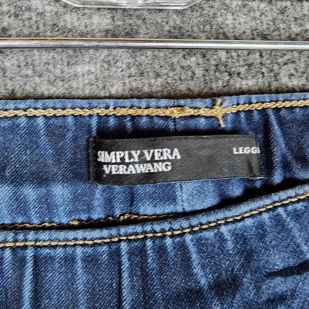 Simply Vera Vera Wang Legging Womens Medium Blue Denim Pull On Pants GOOD